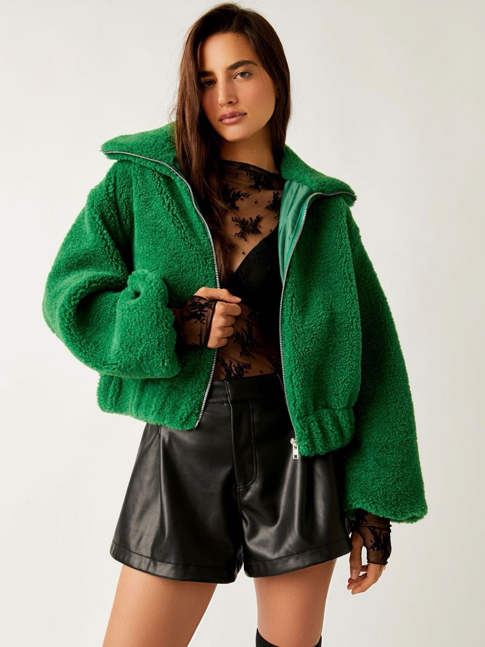Free People Get Cozy Oversized Teddy Jacket